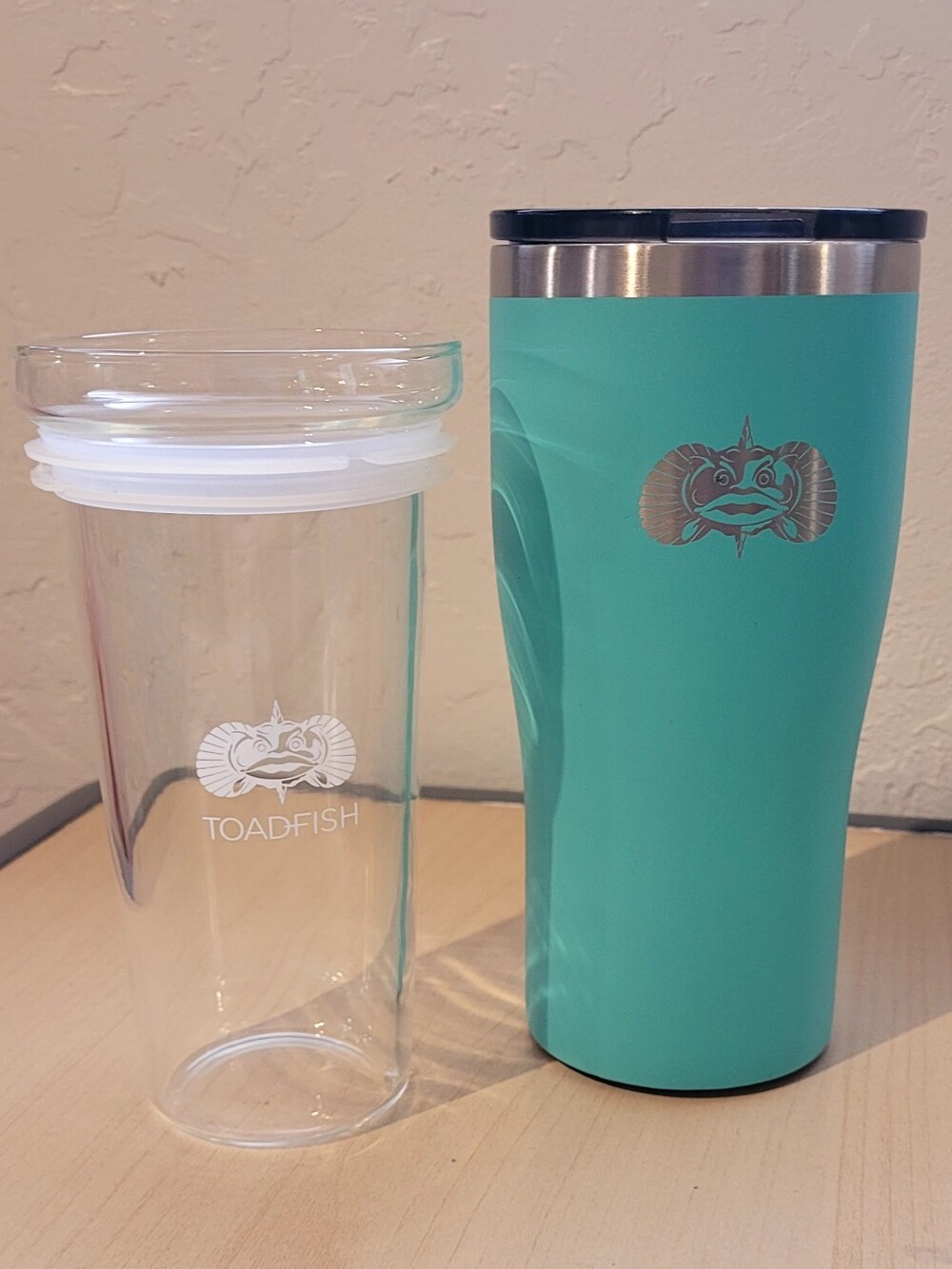 Toadfish Non-Tipping 20oz Shaker Tumbler Set - Teal/Clear